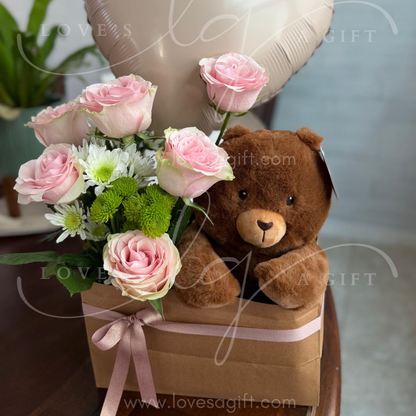 Flowers & Bear